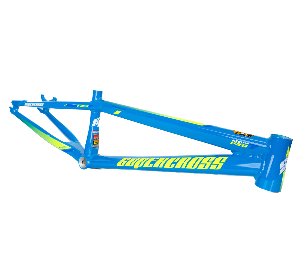 Blue and yellow online bmx