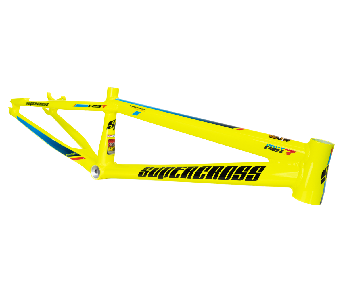 Supercross BMX RS7 OS20 Aluminum Race Frame - Hi Vis Yellow