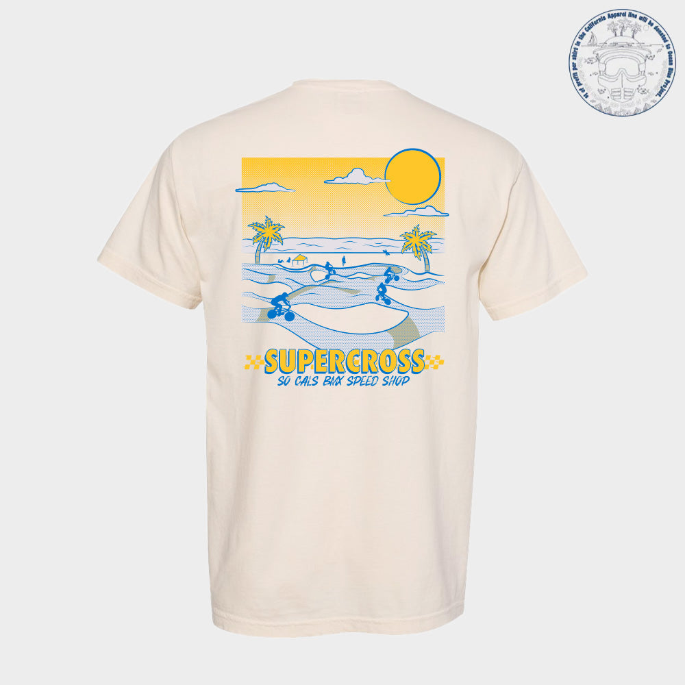 Supercross BMX Apparel - Beach Bum T Shirt Back - Ivory