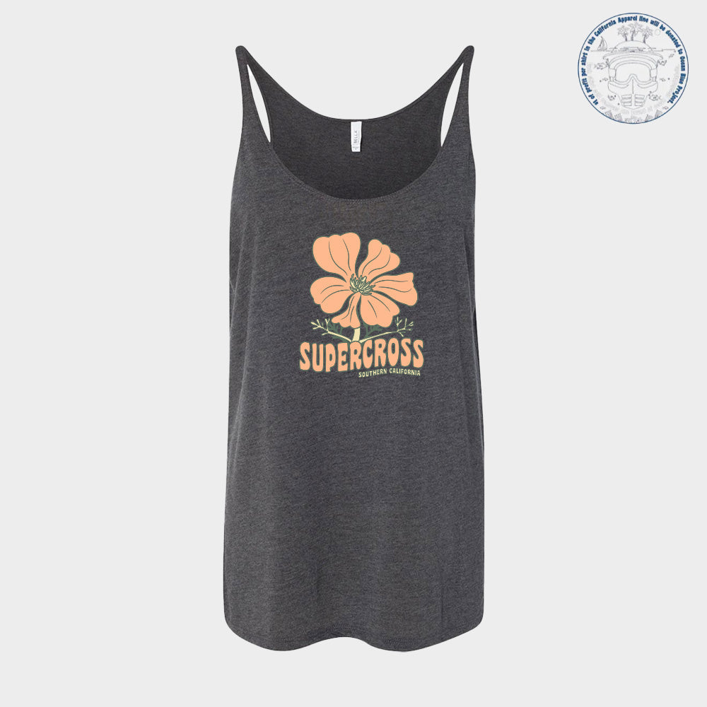 Supercross BMX Women's Trippy Botanical Flower Tank Top - Grey